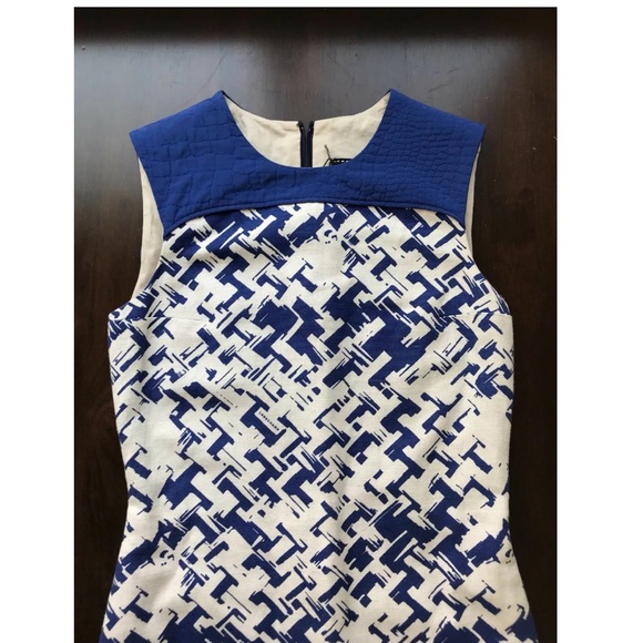 RUNWAY Long champ Blue Linen Dress US 4 NEW - Picture 3 of 6